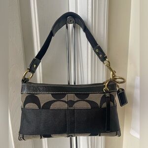 Coach Signature Stripe Demi Hobo Shoulder Bag